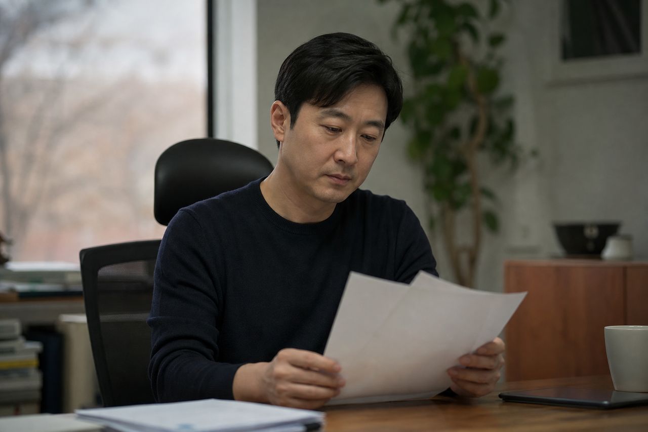 협동조합형 민간임대, 조합원 가입 후 3개월째 신고필증 못 봤다 — 대법원 2024도2871·2024도6038 두 판결이 말하는 '30호 이상 신고의무', 발기인이 숨기고 있는 건 아닐까 관련 상황을 보여주는 이미지 — 서류를 검토하는 모습