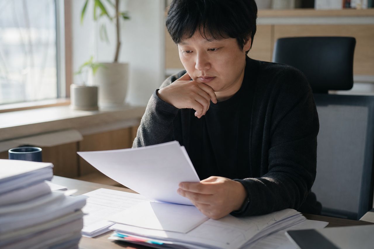 분양전환 우선권 있는데 집주인이 제3자에게 팔았다면? 관련 상황을 보여주는 이미지 — 서류를 검토하는 모습