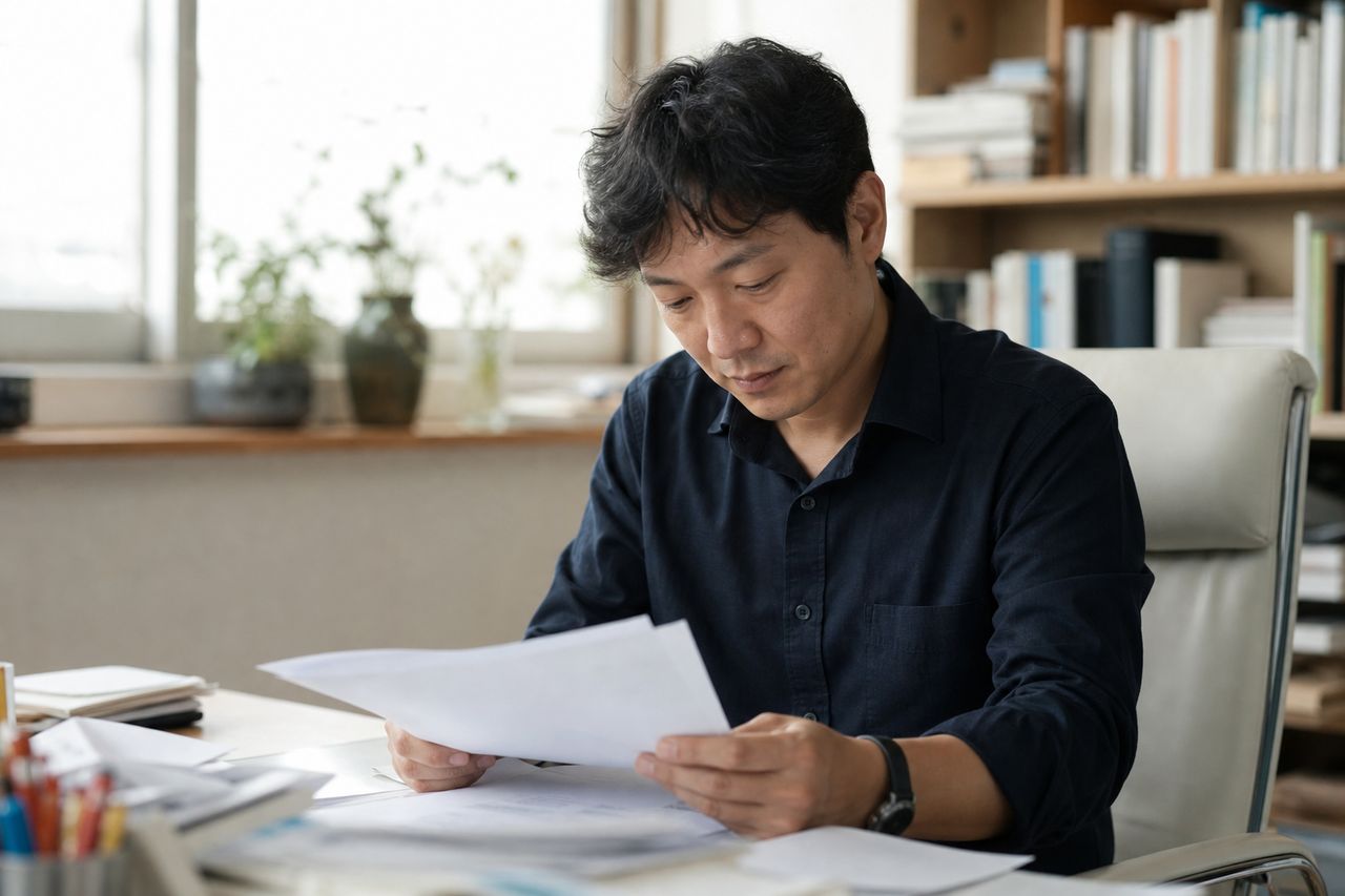 이중분양으로 내 호수에 다른 조합원이 배정됐다 — 업무대행사 사기 혐의 고소와 조합 사용자 책임 손해배상, 형사·민사 동시 진행이 맞는 이유 관련 상황을 보여주는 이미지 — 서류를 검토하는 모습